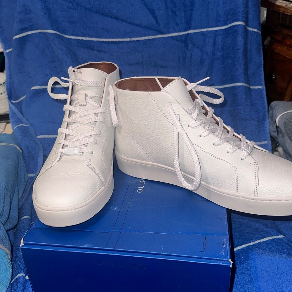 All white leather high tops( Vince camuto)